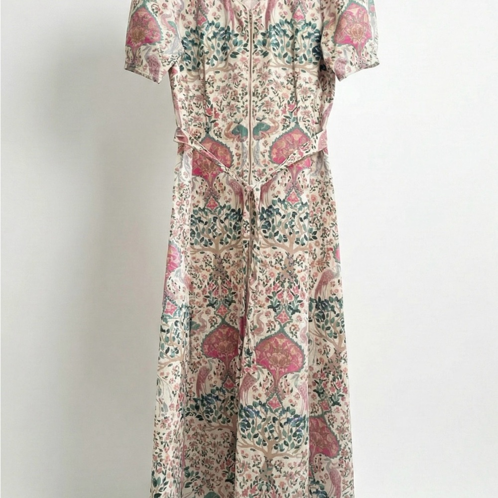 Sandro Pink and Green Patterned Maxi Dress
